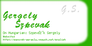 gergely szpevak business card